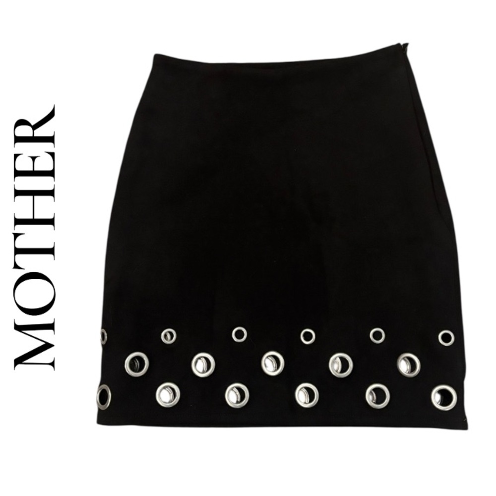 MOTHER Faux Suede Grommet Ring Skirt